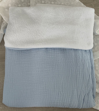 Couverture bébé en gaz de coton 90x90 - Plaid doux pour naissance - Personnalisable