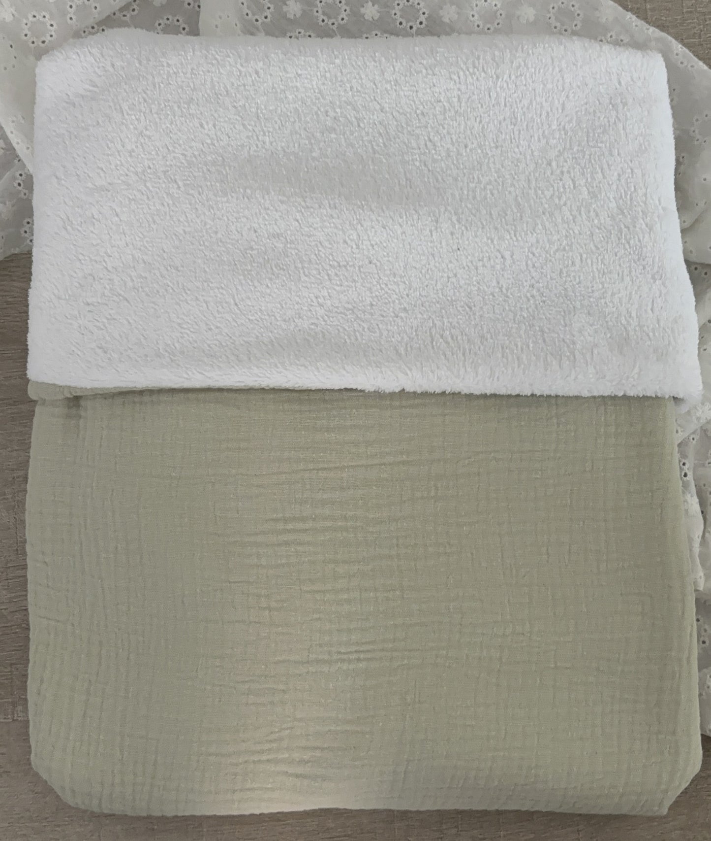Couverture bébé en gaz de coton 90x90 - Plaid doux pour naissance - Personnalisable