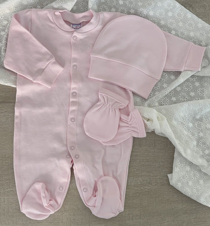 Ensemble naissance bébé 3 pièces en coton - Personnalisable